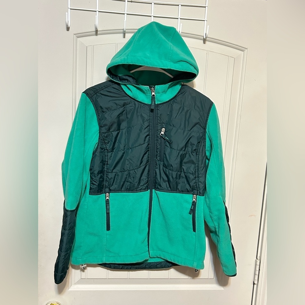 Green and Black Hooded Jacket